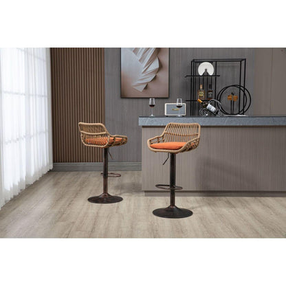 Swivel Bar Stools Set of 2 Adjustable Counter Height Chairs with Footrest for Kitchen, Dining Room 2PC/SET