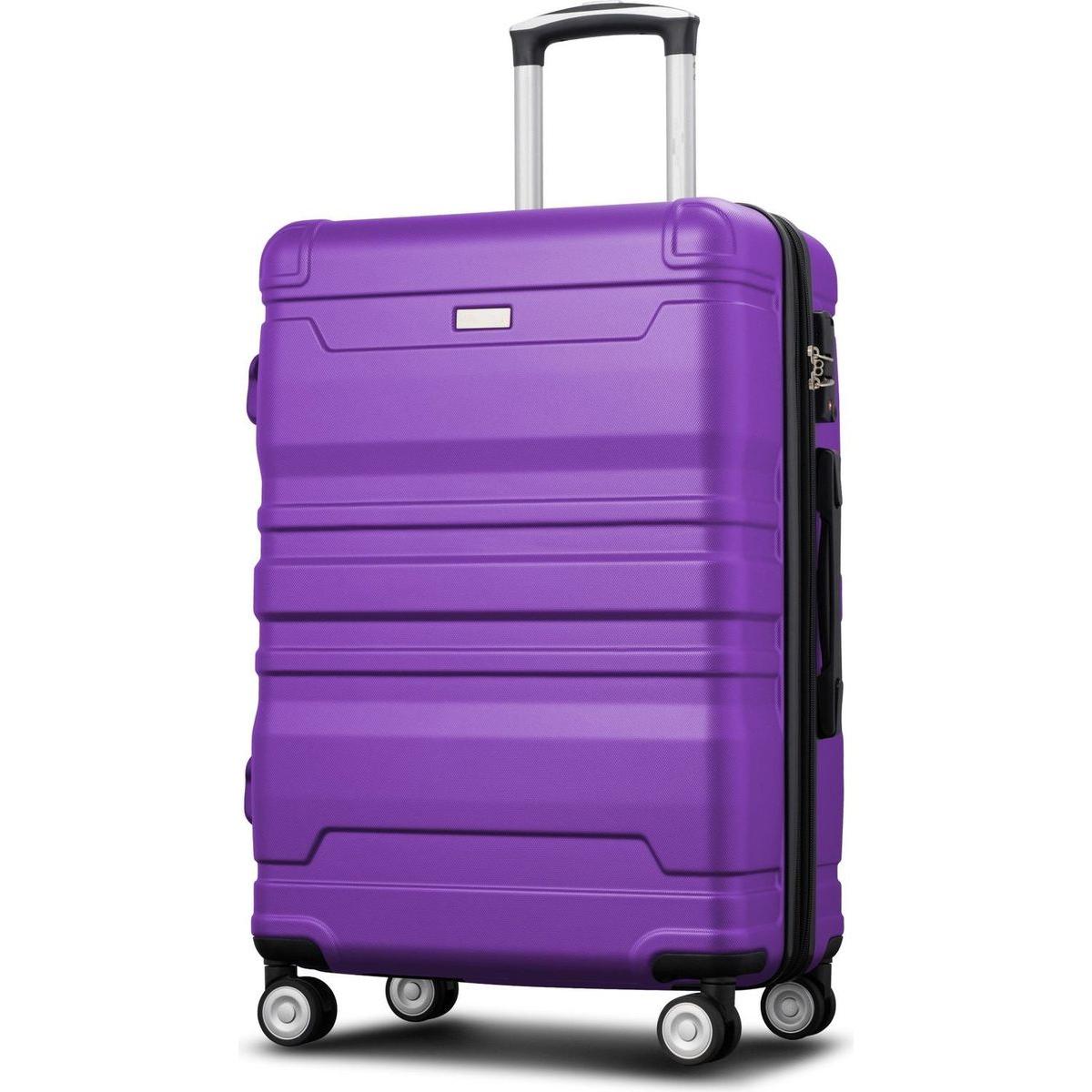 Luggage Sets New Model Expandable ABS Hardshell 3pcs Clearance Luggage Hardside Lightweight Durable Suitcase sets Spinner Wheels Suitcase with TSA Lock 20"24"28"(purple)