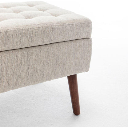 Storage Bench with Storage Bench for Bedroom End of Bed Bench Foot of Bed Bench Entryway Bench Storage Ottoman Bench 43.7" W x 18.1" D Off White Bench