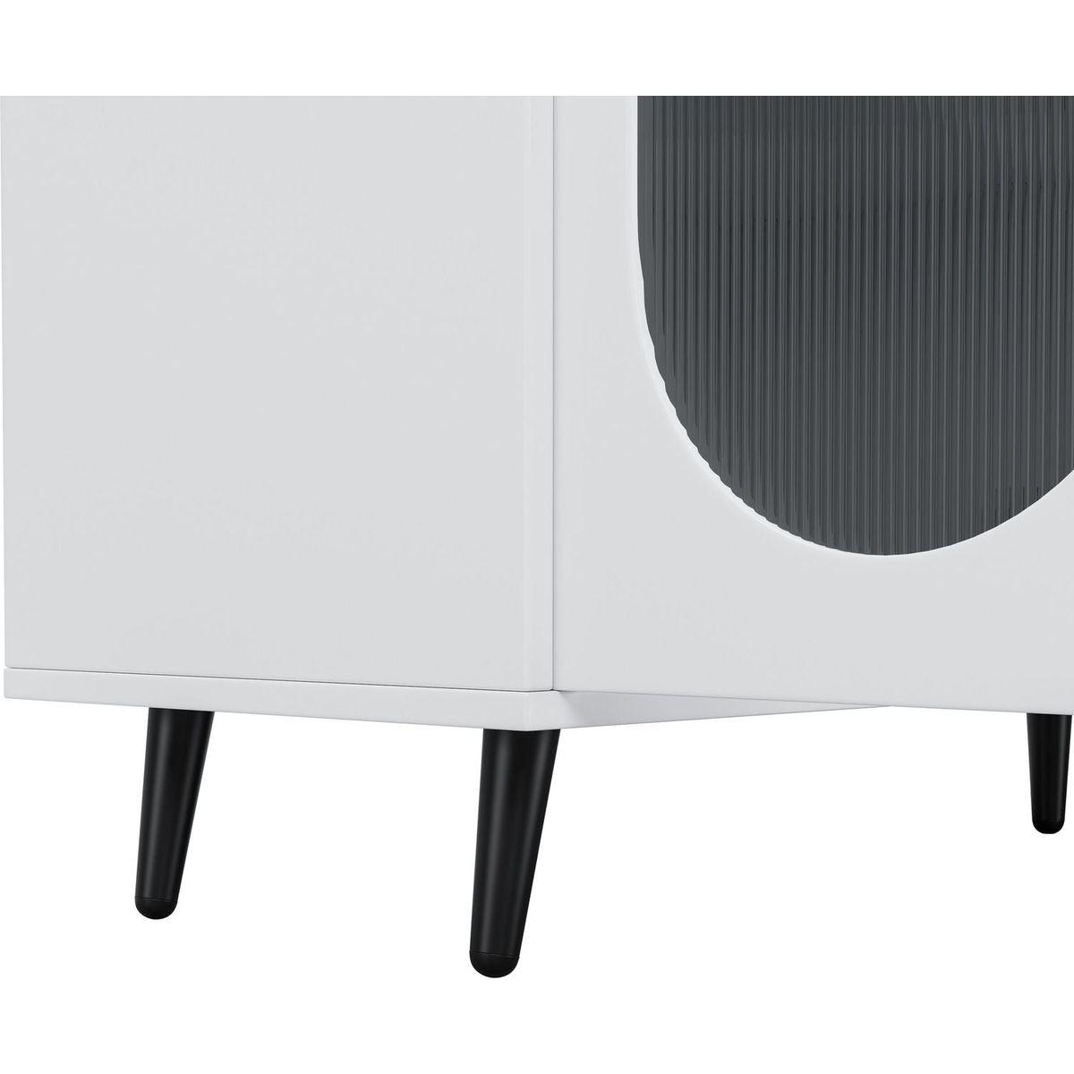 Modern Accent Sideboard Cabinet with Acrylic Doors, Freestanding Storage Cupboard Console Table for Kitchen Dining Living Room Hallway Office, White