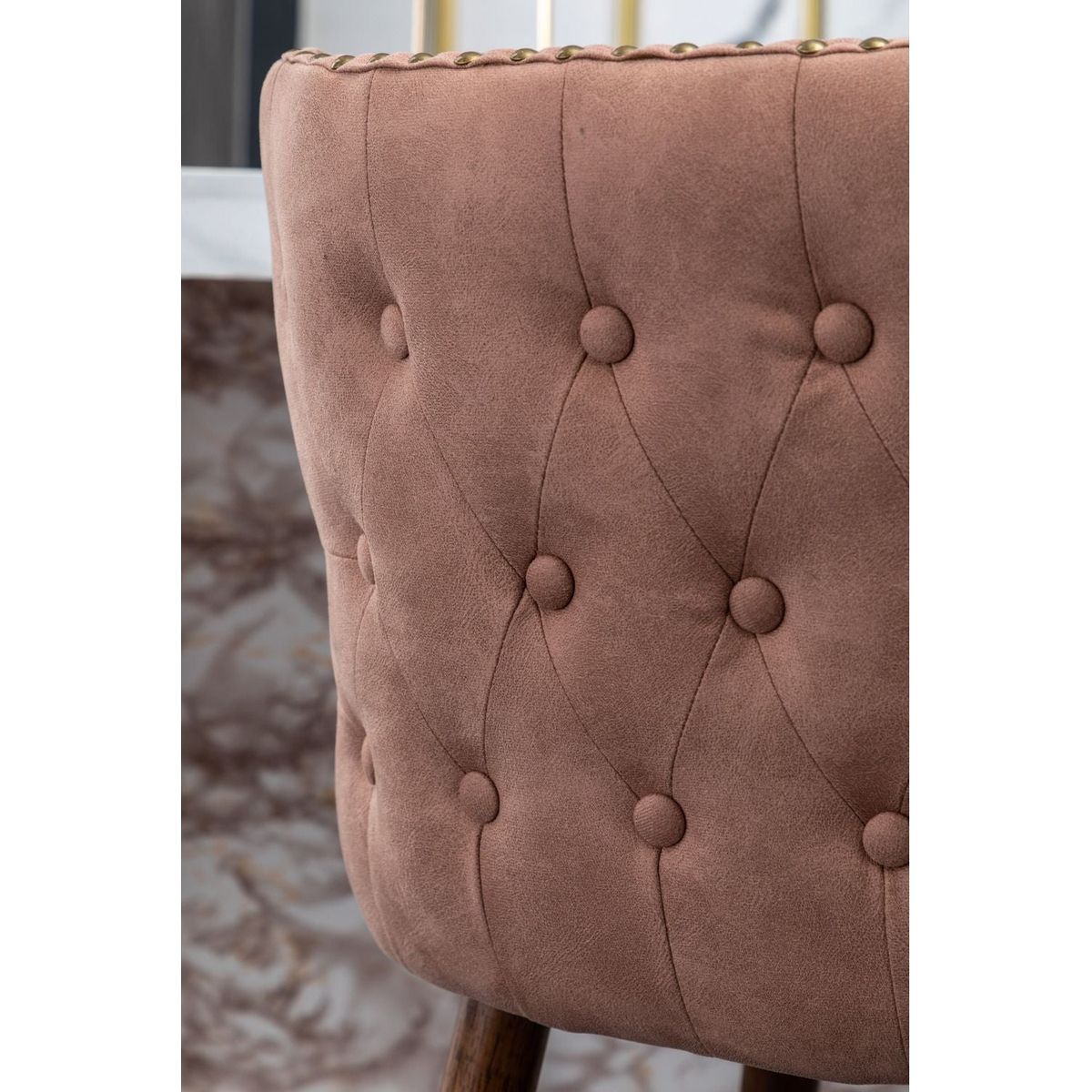 Nevis Mid-century Modern Faux Leather Tufted Nailhead Trim Counter Stool Set of 2, Pink