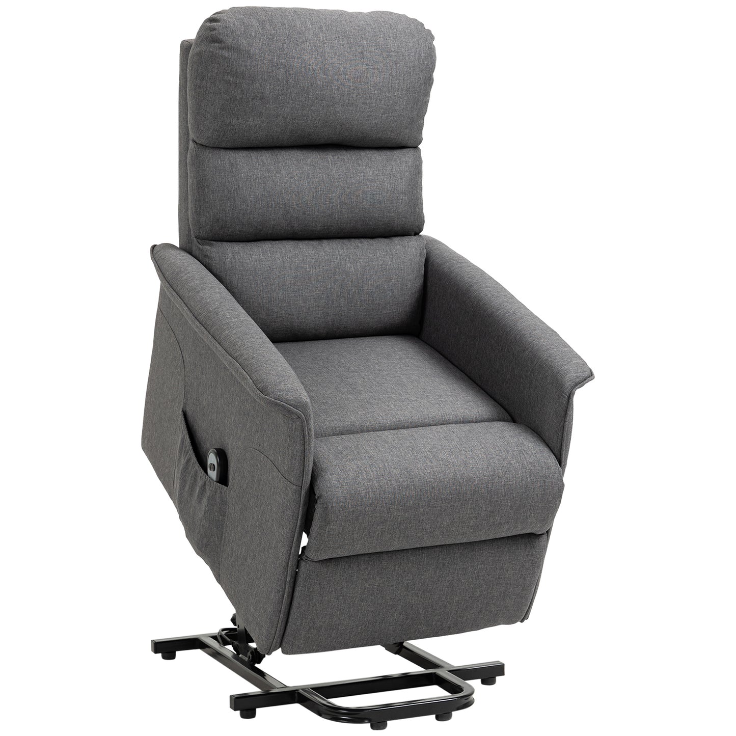 Electric Power Lift Recliner Chair for Elderly, Fabric Lift Chair with Remote Control, Side Pockets for Living Room, Gray