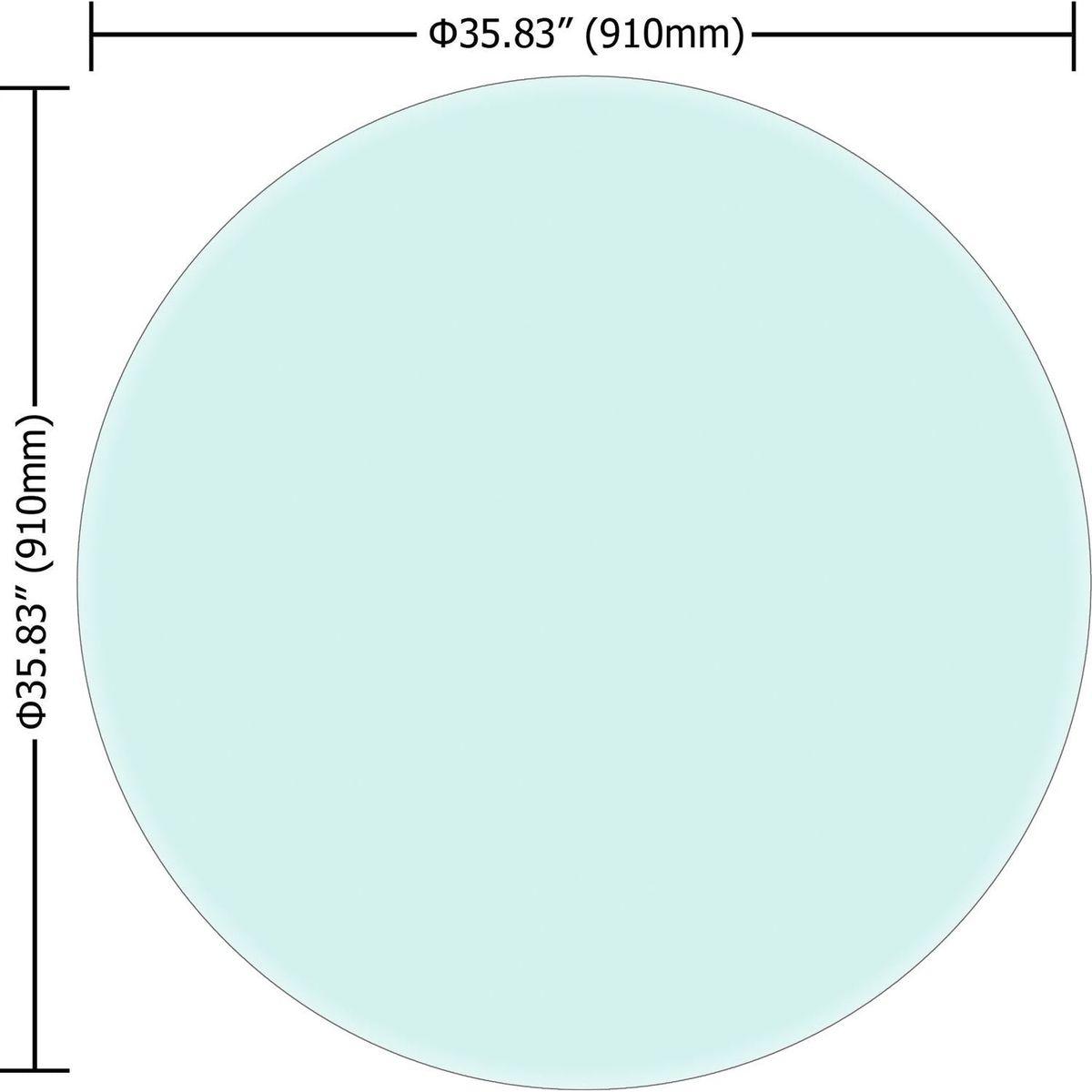 36" Inch Round Tempered Glass Table Top Clear Glass 1/2" Inch Thick Beveled Polished Edge