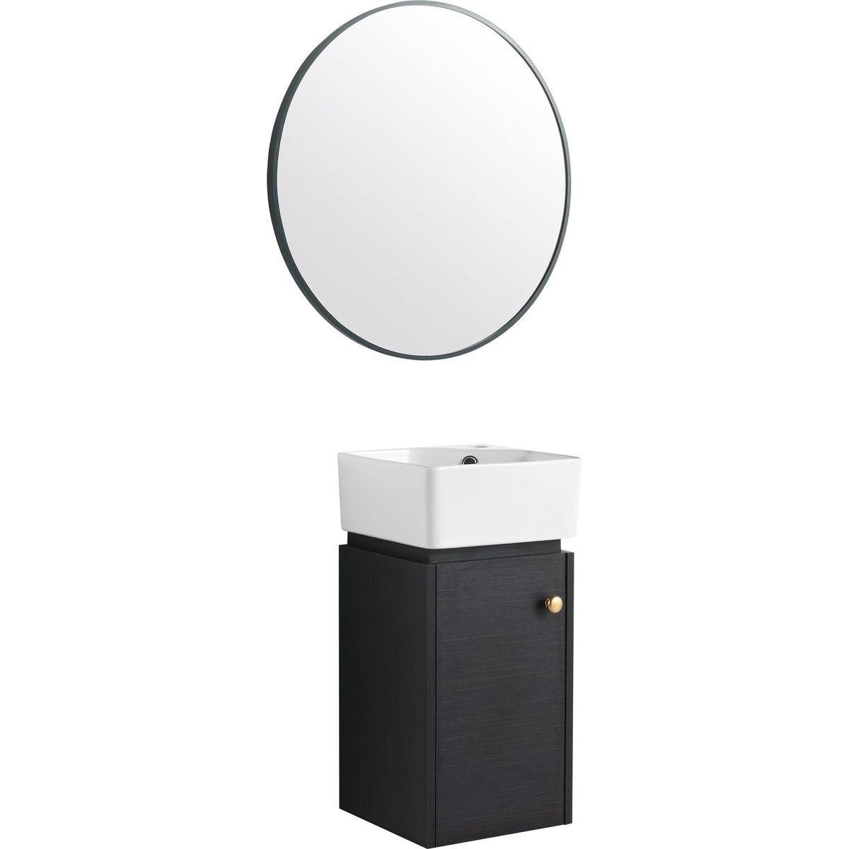 Bathroom Vanity with Sink 12 Inch for Small Bathroom, Bathroom Vanity with Soft Close Door,Small Bathroom Vanity with Sink, 12 inch L X12inch W X24.1inch H