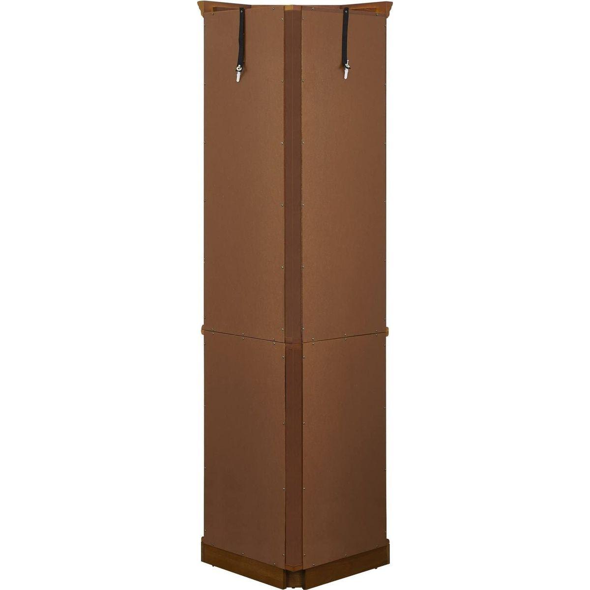Corner Curio Cabinet with 5 Shelves and Lighting System, Oak