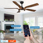 Smart 56" Integrated LED Ceiling Fan with Antique Brown Blades in Matte Black Fan Body Finish