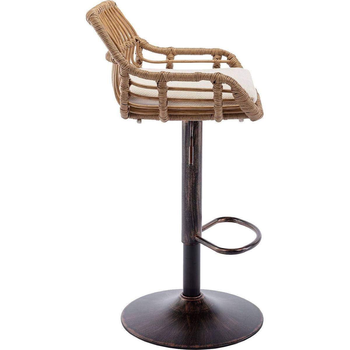 Swivel Bar Stools Set of 2 Adjustable Counter Height Chairs with Footrest for Kitchen, Dining Room 2PC/SET