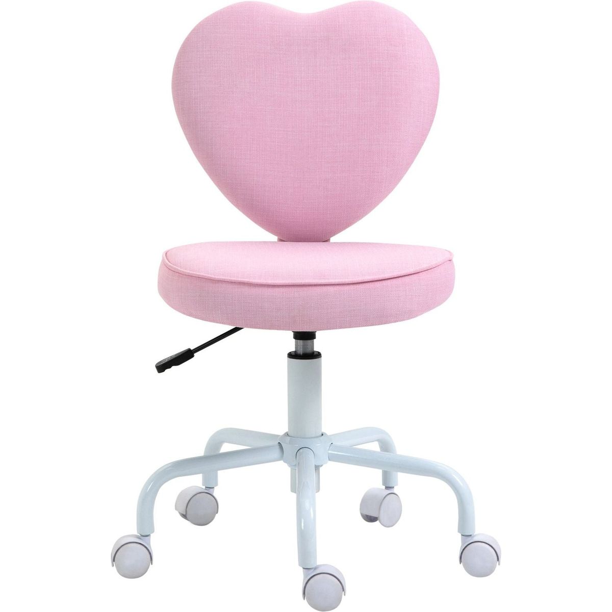 Heart Love Shaped Back Design Office Chair with Adjustable Height and 360 Swivel Castor Wheels, Pink