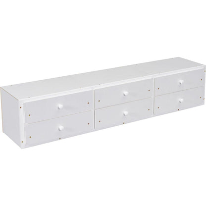 Full Bed with Bookcase Headboard, Under bed Storage Drawers and Bed End Storage Case,White