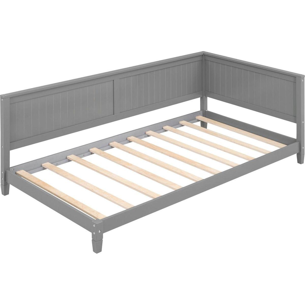 Twin Size Wood Daybed/Sofa Bed, Gray