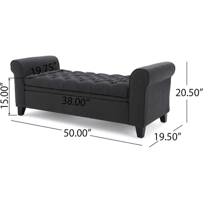 HAYES ARMED STORAGE BENCH