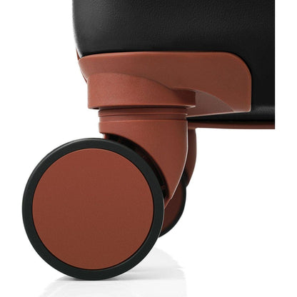 Front Opening 20-Inch Carry-On Luggage with Expandable Travel Bag Set, ABS Hard Shell Two-piece suitcase set with USB Port, Cup Holder, black and brown