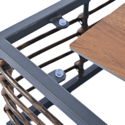 Modern Minimalist 7-Piece Metal Patio Sectional Sofa Set, All-Weather Garden Conversational Furniture Set with Thick Cushions and Coffee Table for Indoor Outdoor, Gray