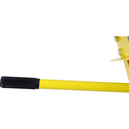 Hydraulic Shop Press, 12-Ton Capacity, Floor Mount, with Press Plates, H-Frame Garage Floor Press, Adjustable Working Table Height,, yellow