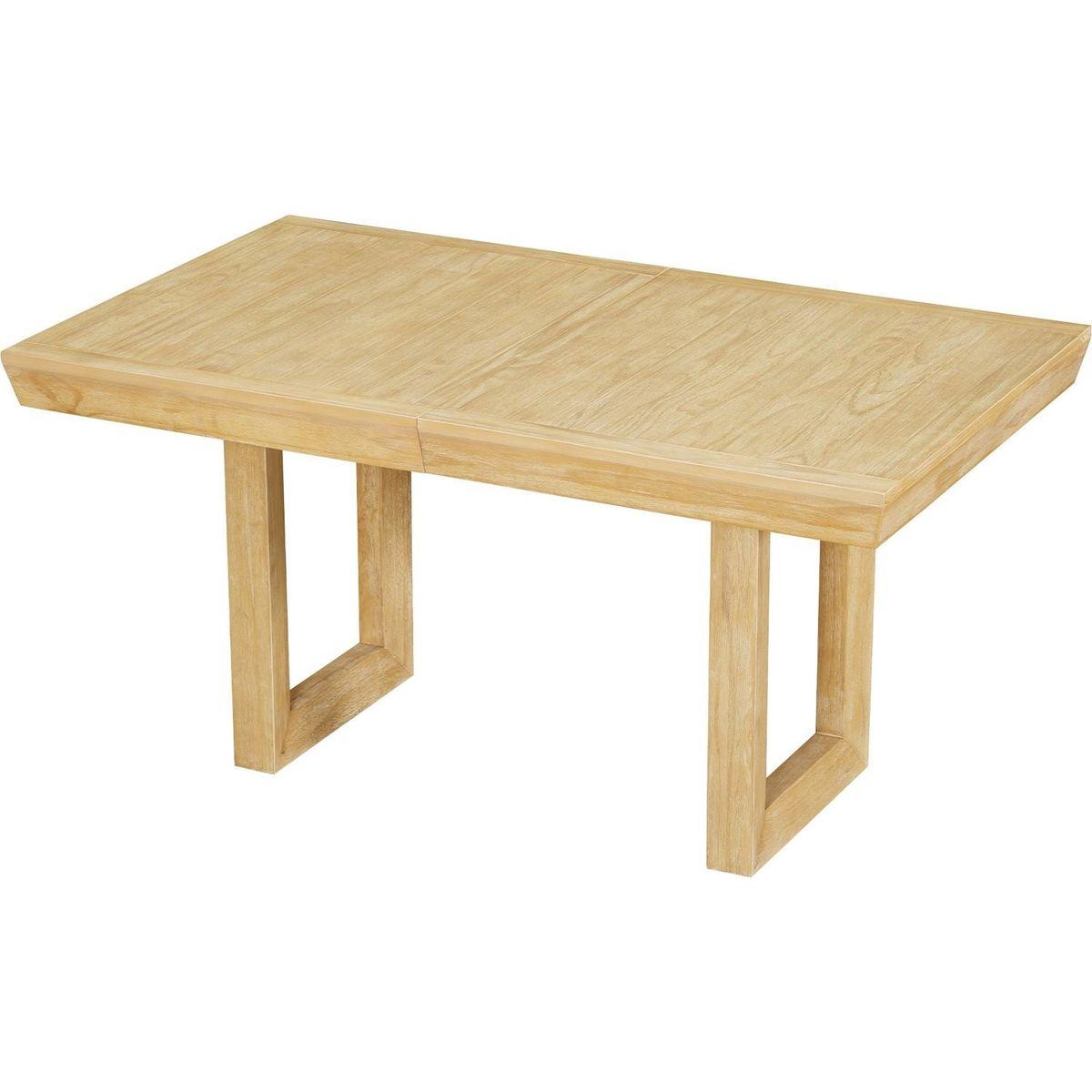 Traditional 7-Piece 72" Extendable Dining Table Set with 12inch Butterfly Leaf and 6 Upholstered Dining Table Set, Natural