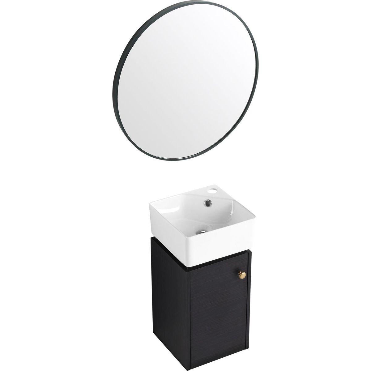 Bathroom Vanity with Sink 12 Inch for Small Bathroom, Bathroom Vanity with Soft Close Door,Small Bathroom Vanity with Sink, 12 inch L X12inch W X24.1inch H