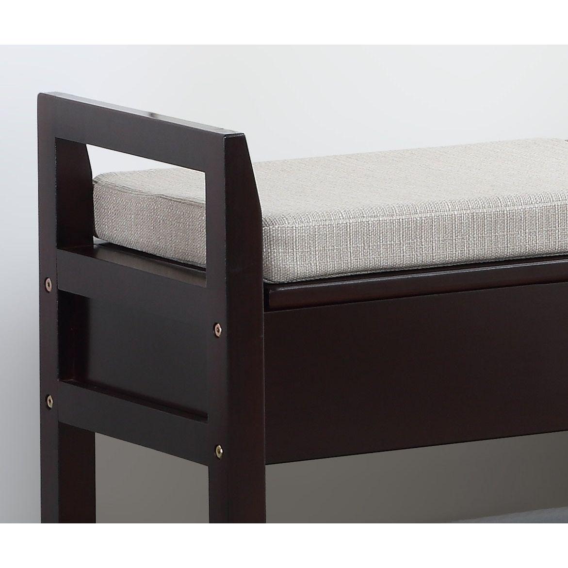 Vannes Espresso Storage Shoe Bench
