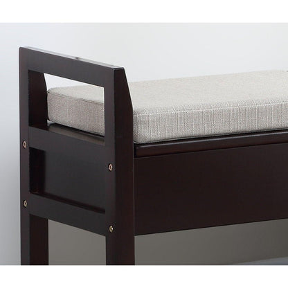 Vannes Espresso Storage Shoe Bench