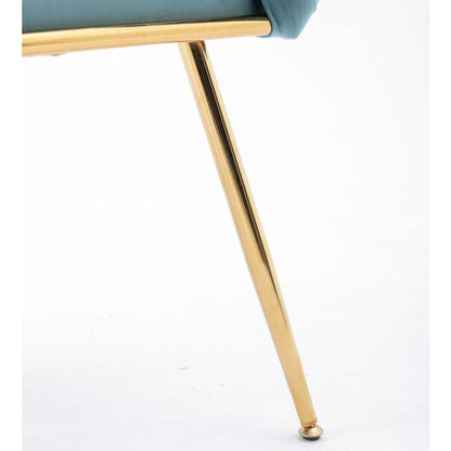 Luxury modern simple leisure velvet single sofa chair bedroom lazy person household dresser stool manicure table back chair blue