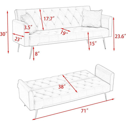 71" Convertible Double Folding Living Room Sofa Bed