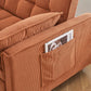 Folding sofa bed, adjustable back, access sofa, recliner, single bed, orange