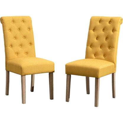 Amonia 5-piece Dining Set, Turned-Leg Dining Table with 4 Tufted Chairs