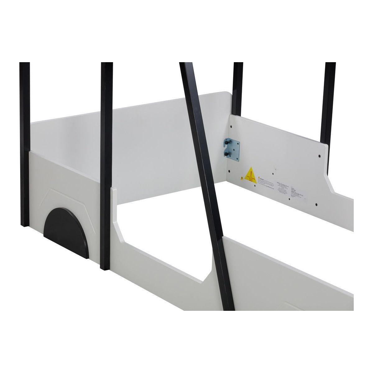 Twin Size Car-shaped Bed with Roof,Wooden Twin Floor Bed with wheels and door Design,Montessori Inspired Bedroom,Black