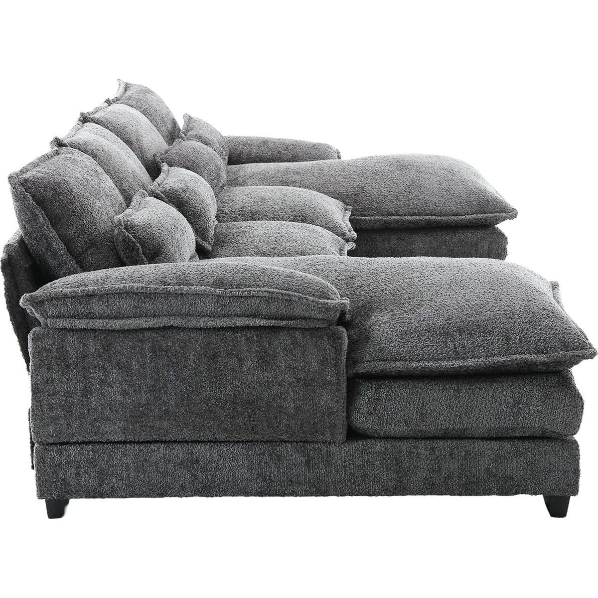Modern Large chenille Fabric U-Shape Sectional Sofa