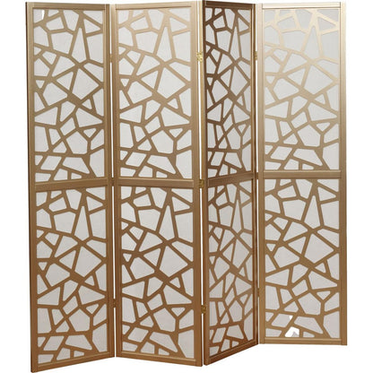 Giyano 4 Panel Screen Room Divider, Gold - Streamdale Furniture