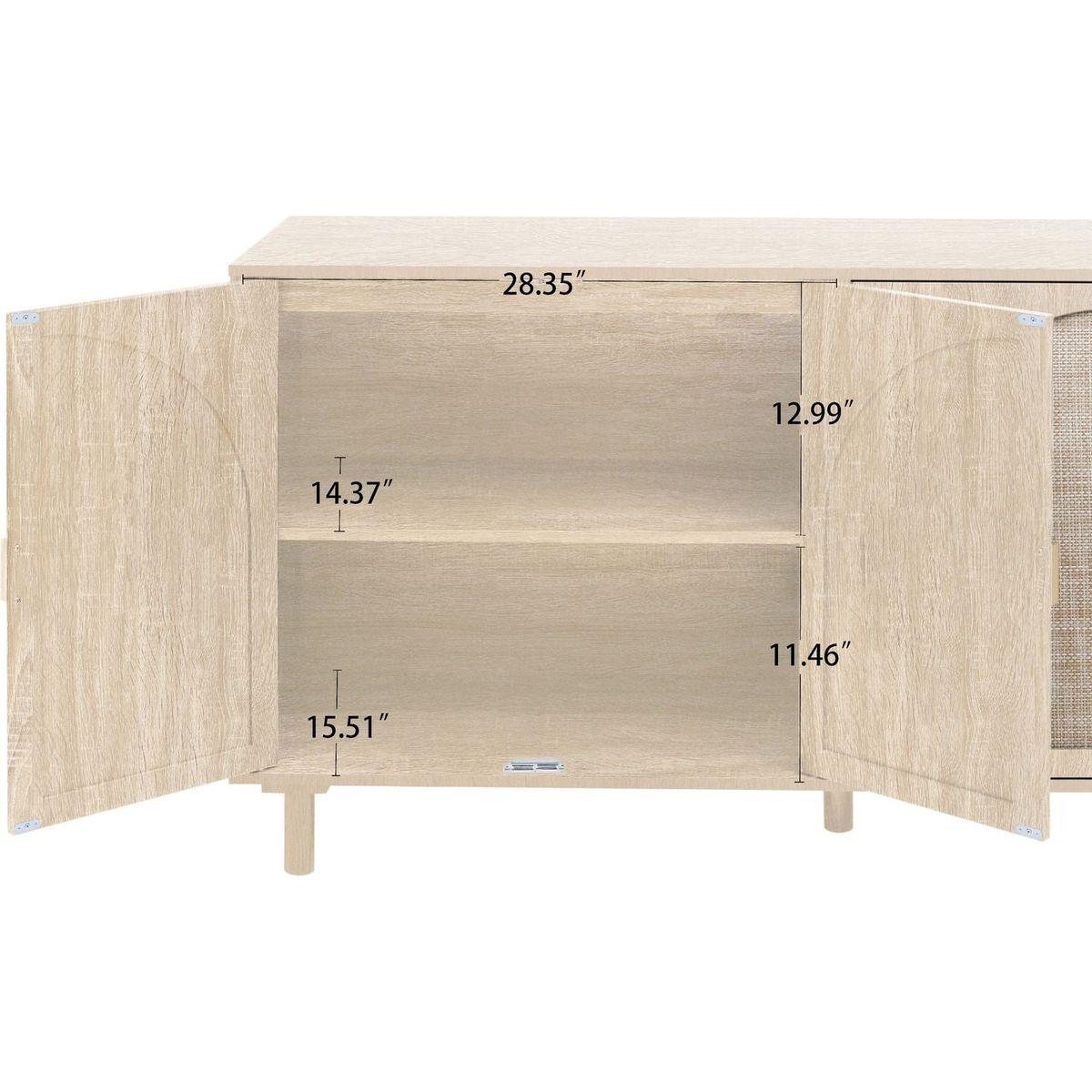 4 Door Cabinet, Suitable for Bedroom, Living Room, Study