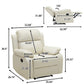 Recliner Chair Leather Manual Single Sofa, Living Room Chair Home Theater Lounge Seat, 36×39×40 inch, Beige