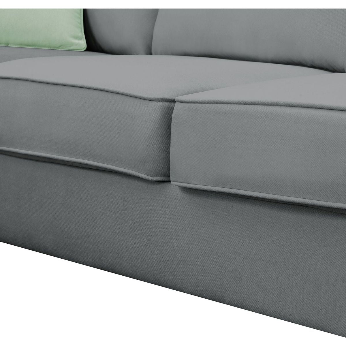 112x87" Sectional Sofa Couches Living Room Sets, 7 Seats Modular Sectional Sofa with Ottoman, L Shape Fabric Sofa Corner Couch Set with 3 Pillows, Grey(New of GS008210AAG)