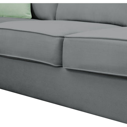 112x87" Sectional Sofa Couches Living Room Sets, 7 Seats Modular Sectional Sofa with Ottoman, L Shape Fabric Sofa Corner Couch Set with 3 Pillows, Grey(New of GS008210AAG)