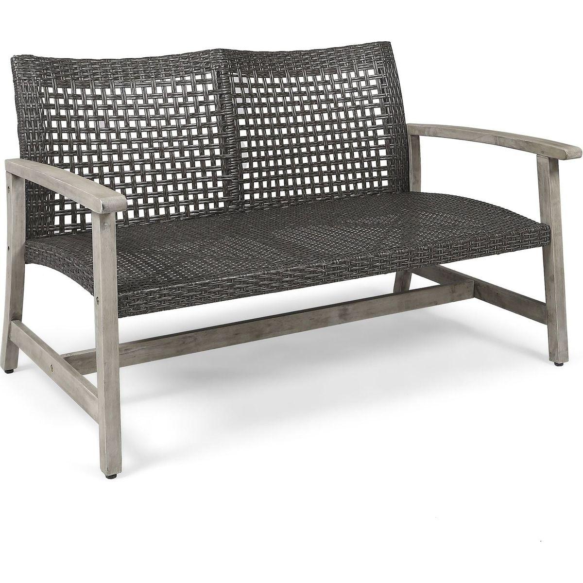HAMPTON WOOD + WICKER LOVESEAT
