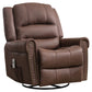 Massage Rocker Recliner Chair Rocking Chairs for Adults Oversized with USB Charge Port Soft Features a Manual Massage and Heat.BROWN