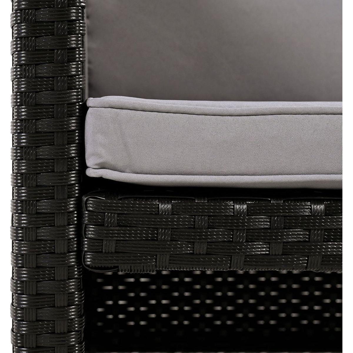 Spa Surround Spa Frame Quadrilateral Outdoor Rattan Sectional Sofa Set with Mini Sofa, Wooden Seats and Storage Spaces, Grey