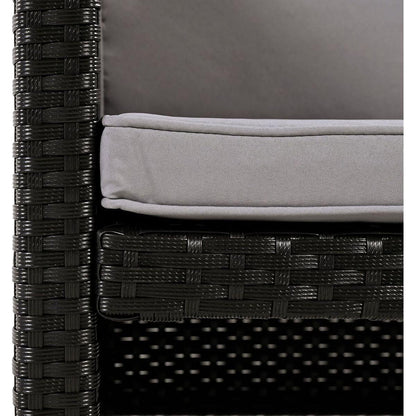 Spa Surround Spa Frame Quadrilateral Outdoor Rattan Sectional Sofa Set with Mini Sofa, Wooden Seats and Storage Spaces, Grey