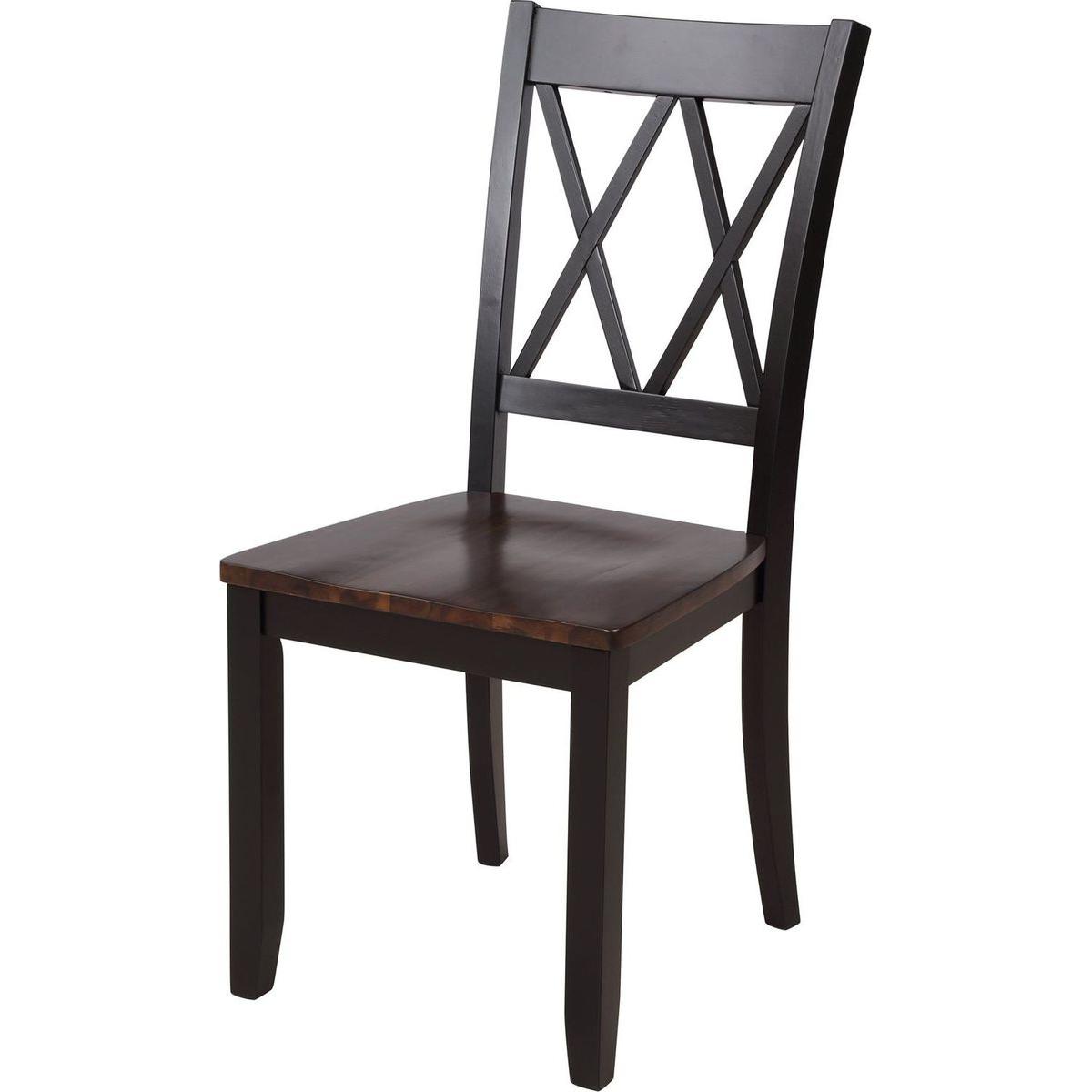 5-Piece Dining Table Set Home Kitchen Table and Chairs Wood Dining Set, Black+Cherry