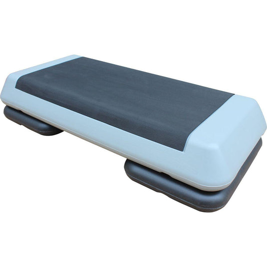 Adjustable Workout Aerobic Stepper in Fitness & Exercise Step Platform Trainer Gray Black with 2 Risers