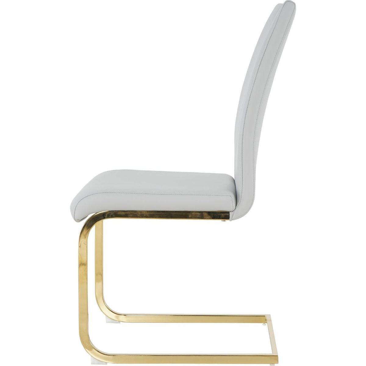 Modern Dining Chairs with Faux Leather Padded Seat Dining Living Room Chairs Upholstered Chair with gold Metal Legs Design for Kitchen, Living, Bedroom, Dining Room Side Chairs Set of 4