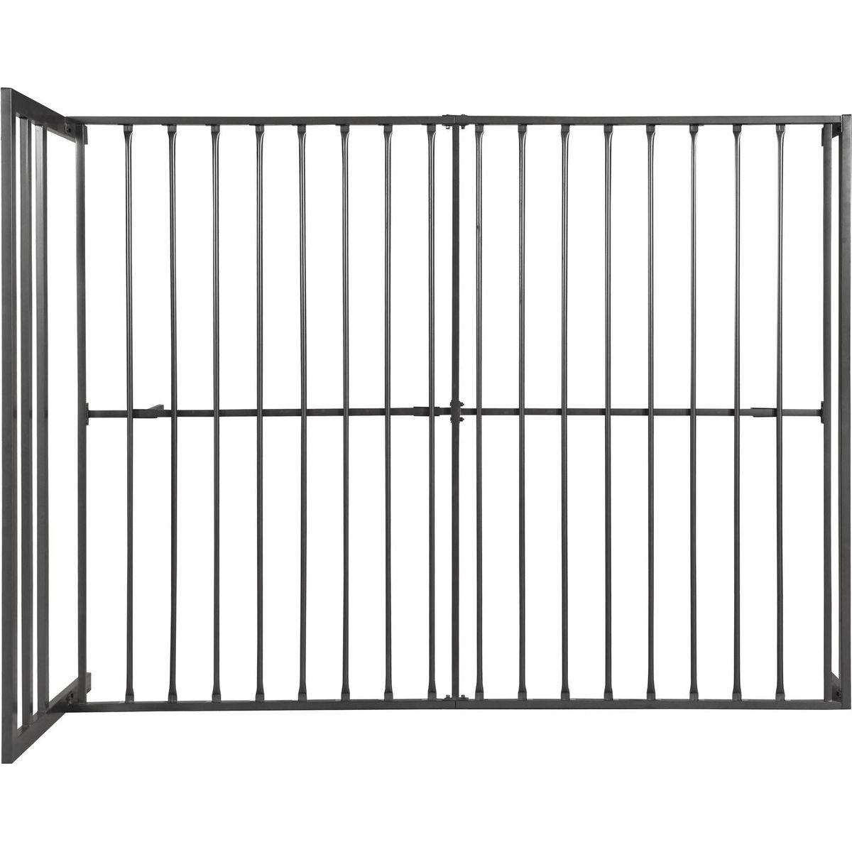 Queen Size Metal Bed Frame with Headboard Charcoal Grey