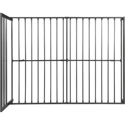 Queen Size Metal Bed Frame with Headboard Charcoal Grey