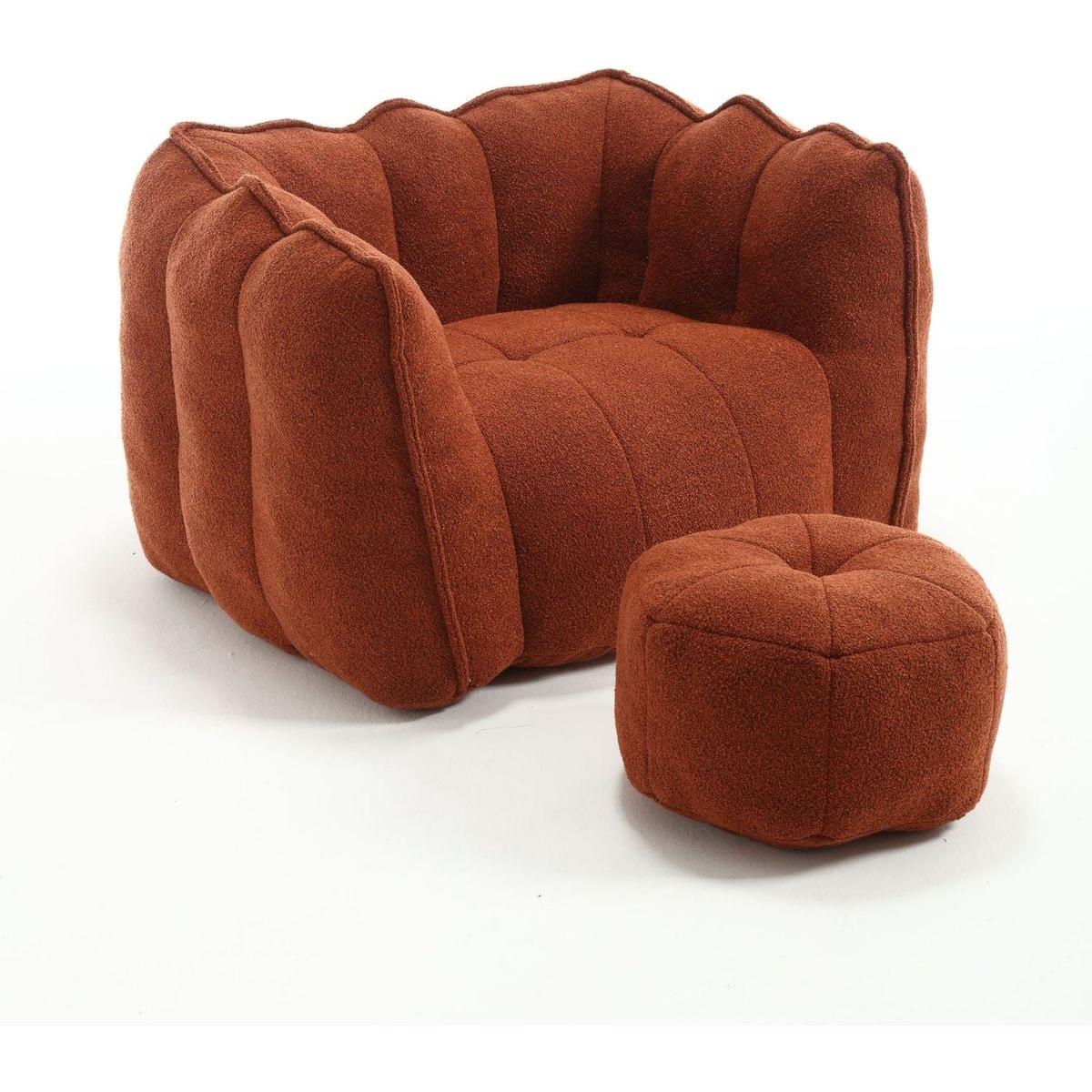 Soft Bean Bag Chair with High Resilient Foam(Chips)for living room and bedroom,Comfortable Square Lazy Sofa with Footstool, Cover for Adults to Gaming, Reading, and Watching TV