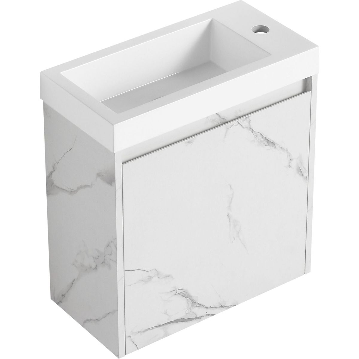 20" Floating Wall-Mounted Bathroom Vanity with Resin Sink & Soft-Close Cabinet Door