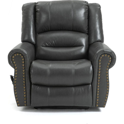 Power Lift Recliner Chair Heat Massage Dual Motor Infinite Position Up to 350 LBS, Faux Leather, Heavy Duty Motion Mechanism with USB Ports, Grey