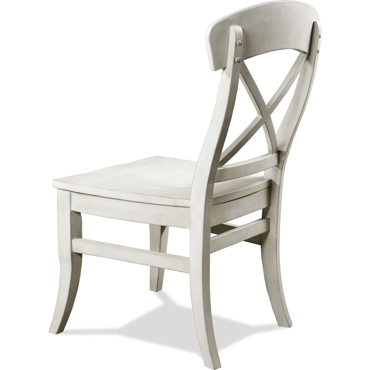 Harola Cross-back Dining Side Chairs in Set of 2, Smoky White Finish
