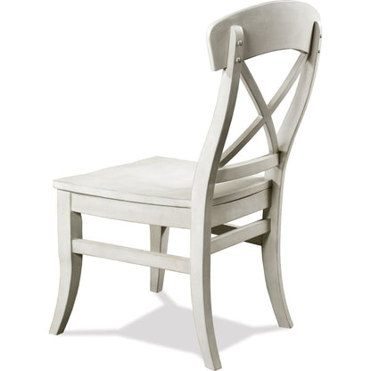 Harola Cross-back Dining Side Chairs in Set of 2, Smoky White Finish