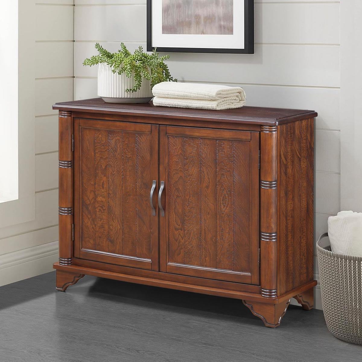 40" Console Table with Storage Shelf, Retro Entryway Table with Adjustable Storage Shelf, Sofa Couch Table for Hallway, Entry Way, Living Room, Foyer, Light Espresso