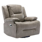 360 Swivel and Rocking Home Theater Recliner Manual Recliner Chair with a LED Light Strip for Living Room,Bedroom, Grey