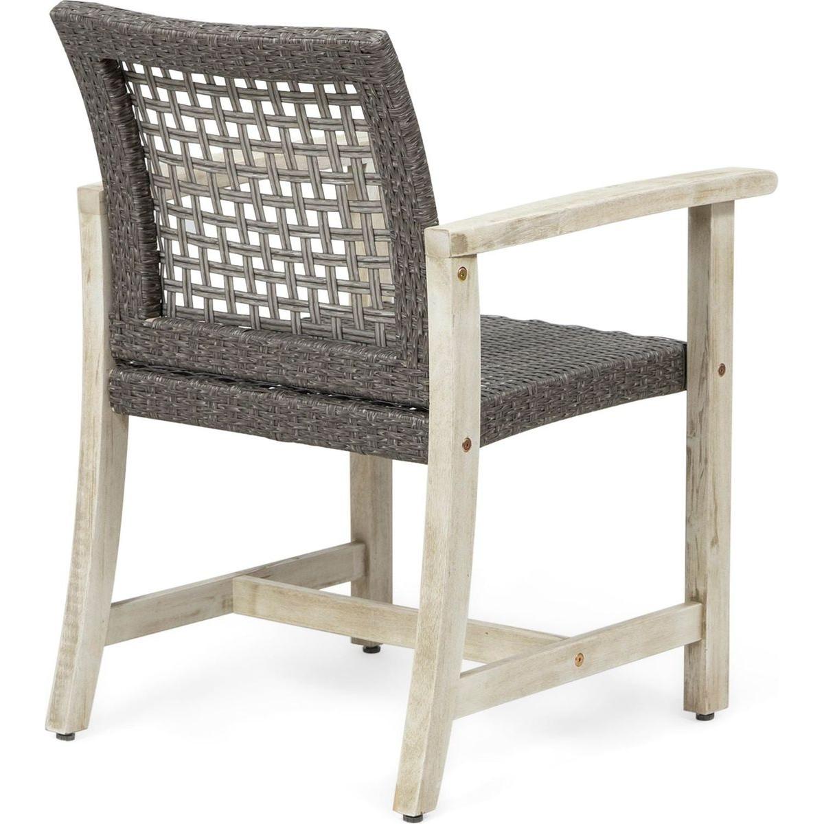 HAMPTON WOOD AND WICKER DINING CHAIR(SET OF 2 )